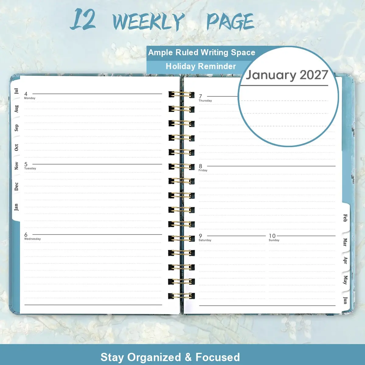 MaaIbok Academic Planner 2026-2027 | July 2026 - June 2027 | 8.5" x 6.4" Hardcover Daily Organizer - view 4