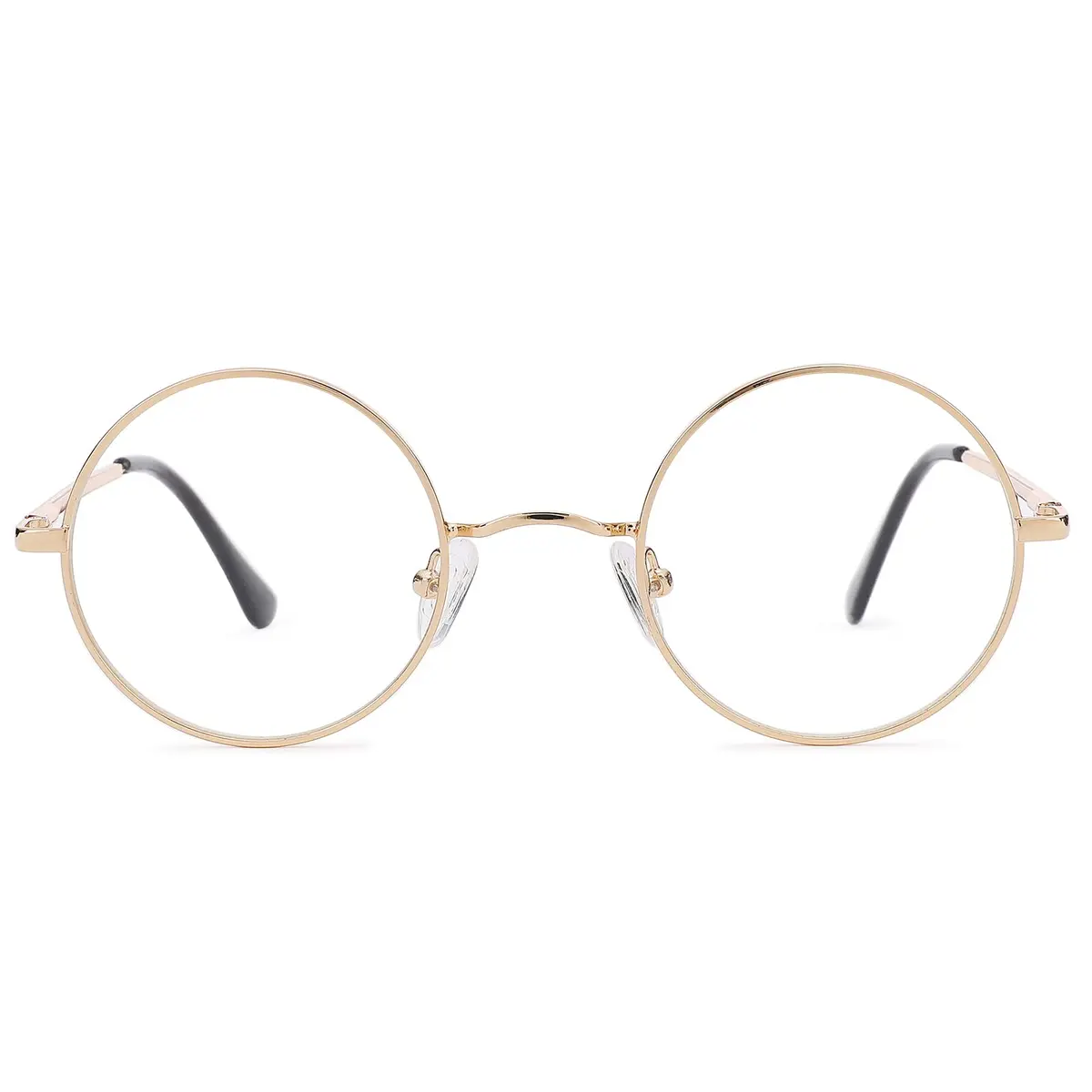 Pro Acme Non Prescription Clear Lens Glasses Retro Small Round Metal Frame (01 Blue Light Blocking Glasses - Gold) | Classic Retro Style with Blue Light Protection - view 7