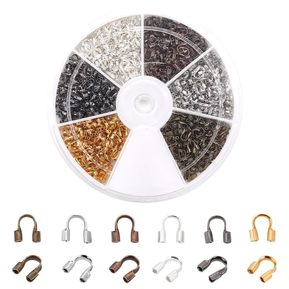 PH PandaHall Jewelry Wire Protectors 900pcs Brass Wire Guardians for Jewelry DIY Craft (6 Colors, 4mm x 5mm) - main product image