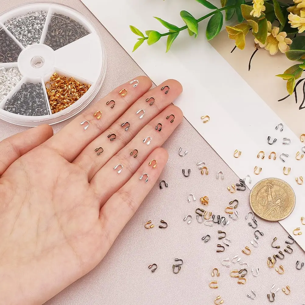 PH PandaHall Jewelry Wire Protectors 900pcs Brass Wire Guardians for Jewelry DIY Craft (6 Colors, 4mm x 5mm) - view 3