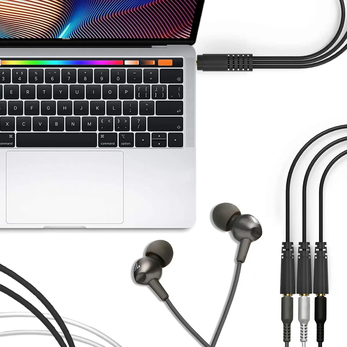 Qaoquda 3.5mm Stereo Audio Splitter Cable 1FT Gold Plated | 3-Output AUX Splitter for Headphones & Devices - view 7