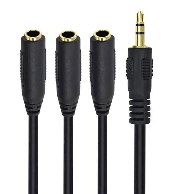 Qaoquda 3.5mm Stereo Audio Splitter Cable 1FT Gold Plated | 3-Output AUX Splitter for Headphones & Devices - view 5