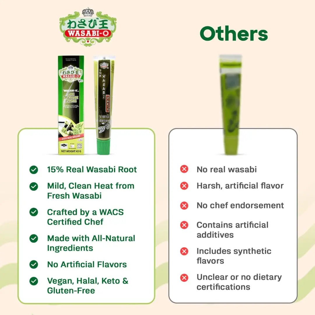 WASABI-O Real Wasabi Paste, Mild Heat | Authentic Japanese Wasabi Root, Squeeze Tube - view 5