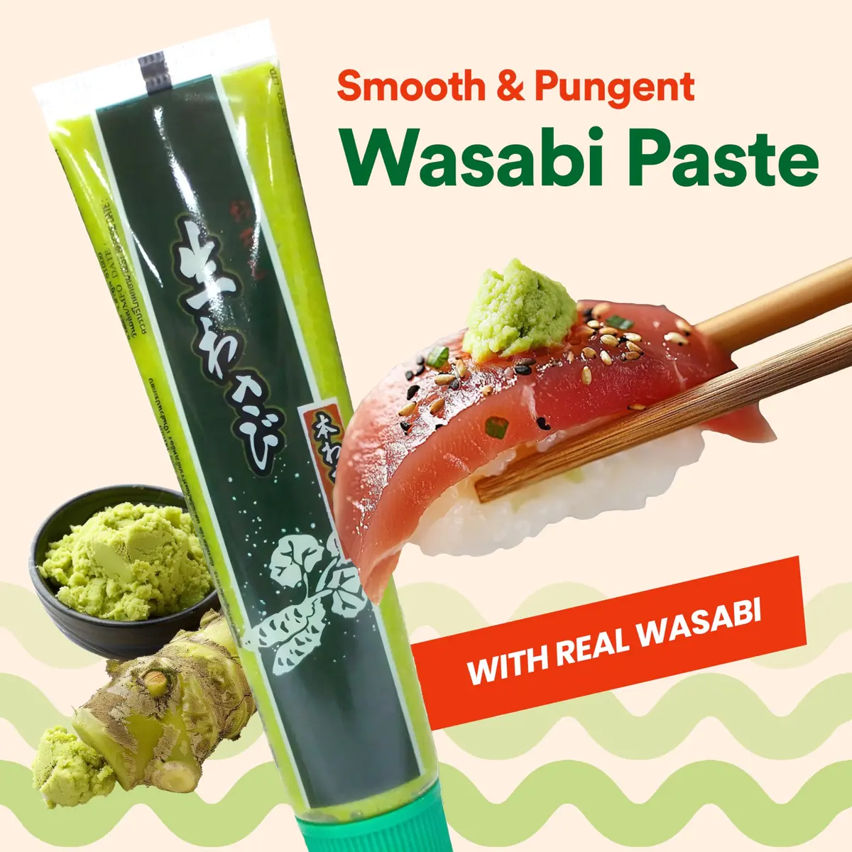 WASABI-O Real Wasabi Paste, Mild Heat | Authentic Japanese Wasabi Root, Squeeze Tube - view 3