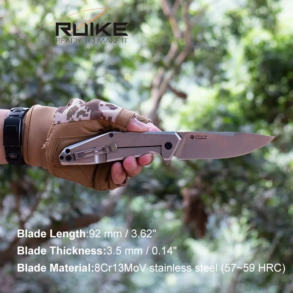 Ruike Folding Pocket Knife,Frame Lock,8Cr13mov Steel,8.62in | Tactical Camping EDC Tool for Men & Dad - view 5