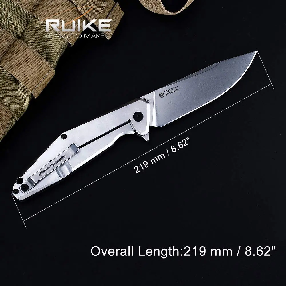 Ruike Folding Pocket Knife,Frame Lock,8Cr13mov Steel,8.62in | Tactical Camping EDC Tool for Men & Dad - view 2