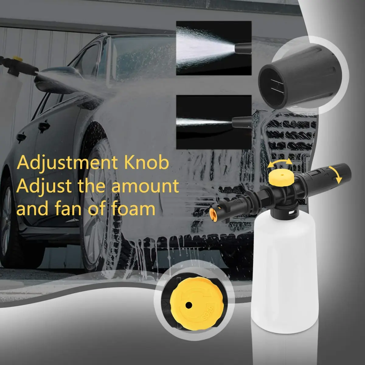 FUNTECK Foam Cannon Lance for Karcher K2-K7 Pressure Washer, 700ml (23.67 Fl Oz) | Creates Thick Foam for Car Washing - view 3