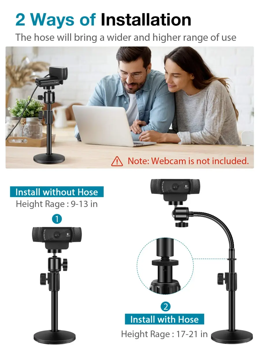 InnoGear Adjustable Webcam Stand with Weighted Base & Gooseneck | 20.9 inch Height (53 cm) - view 5