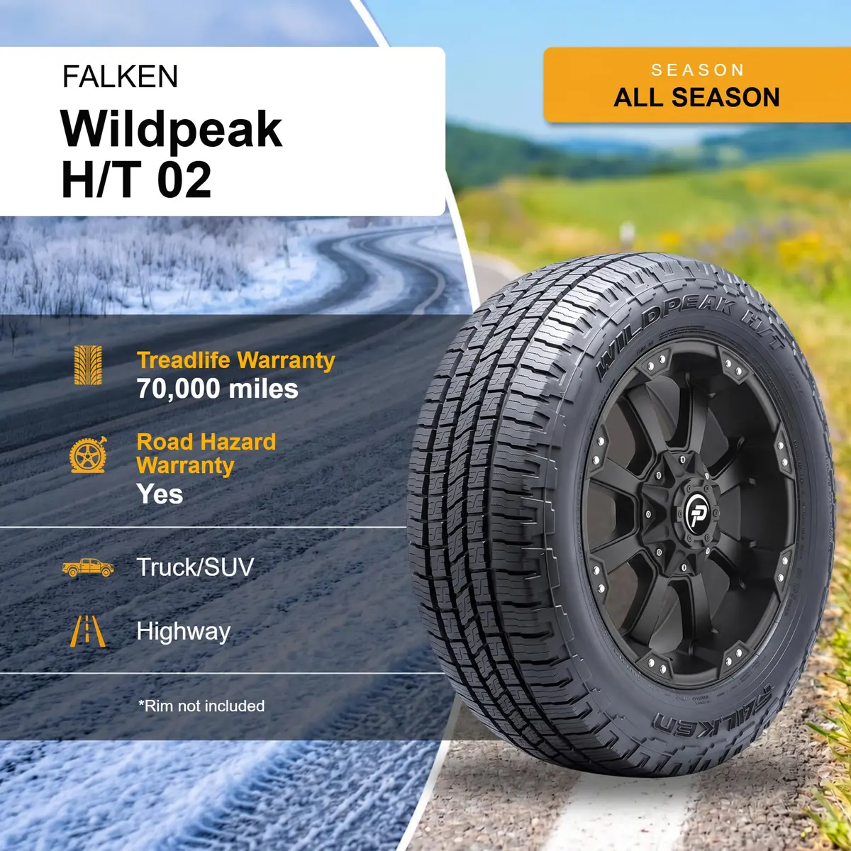 Falken Wildpeak H/T02 245/70R17 110T | All-Season Highway Terrain Tire with 4D Nano Design - view 4