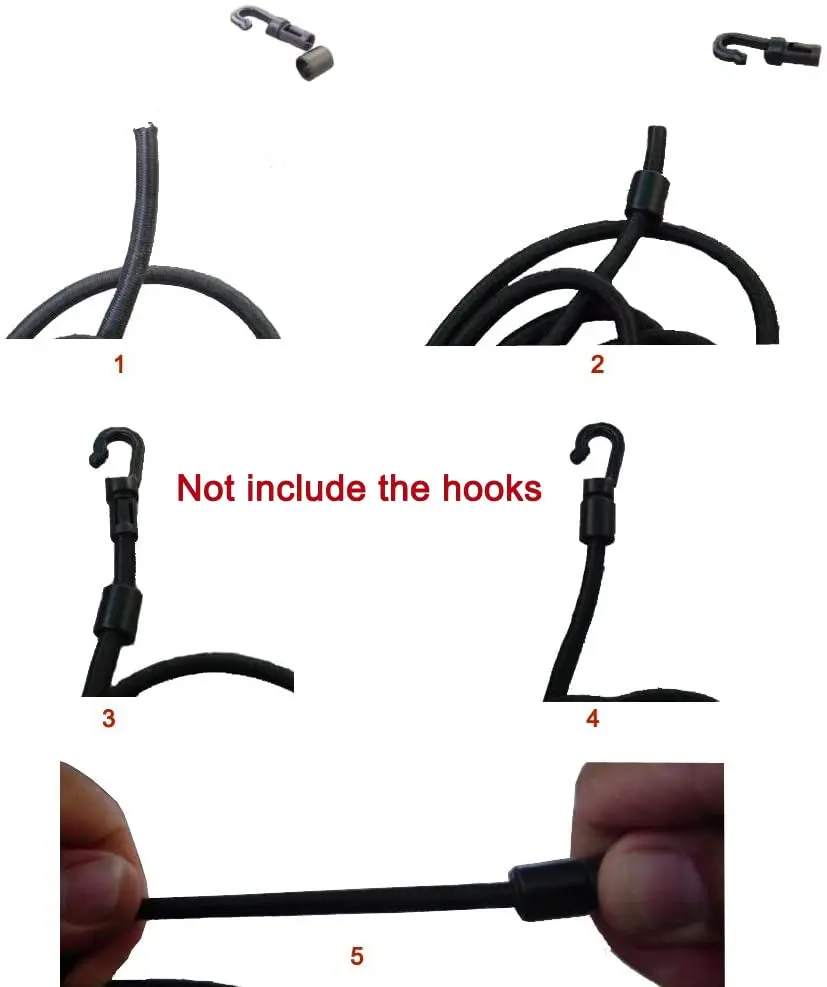 Huouo 1/8" x 10' Bungee Shock Cord | UV-Resistant Elastic Nylon Rope for Kayak & Tie-Downs - view 4