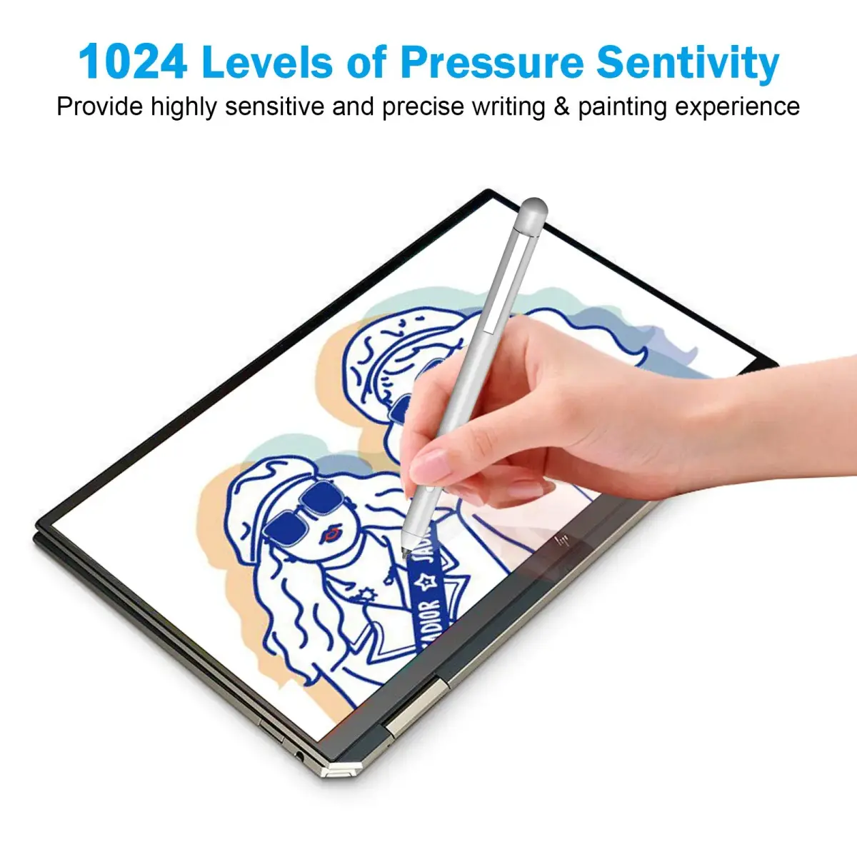 hacey Precision Stylus Pen for Surface Pro 11/10/X/9/8/7/6/5/4/3, 1024 Pressure Levels, Palm Rejection | Aluminum Body, Replaceable AAAA Battery - view 8