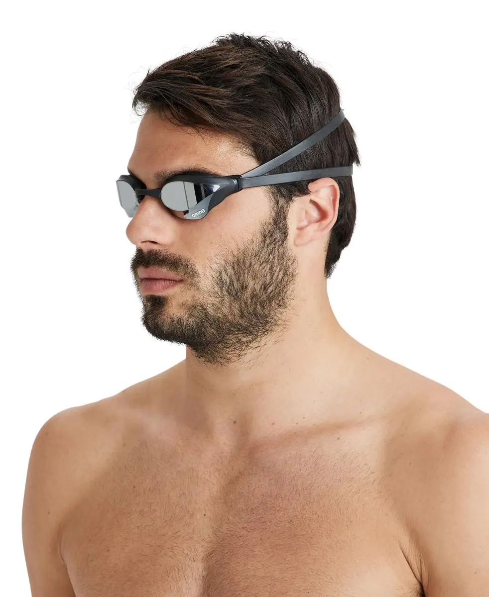 ARENA Unisex Cobra Core Swipe Racing Swim Goggles Pro Competitive Swimmers Adult Men Women Anti-Fog Coating Polycarbonate Hard Mirrored Lens, Silver/Black - view 4