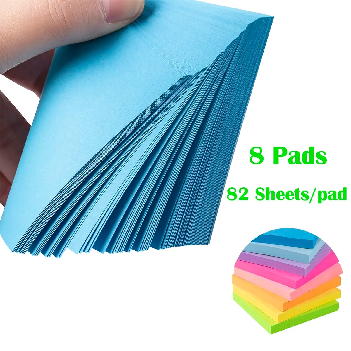 Vanpad 3x3 Inch Sticky Notes 8 Pads | Bright Colors, Super Sticky Adhesive - view 3