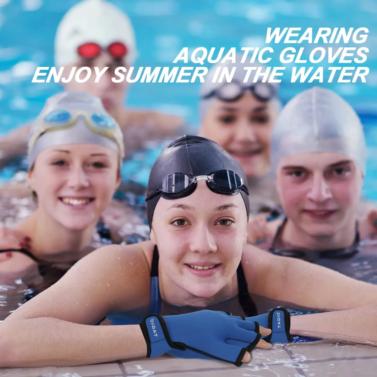 TAGVO Aquatic Gloves for Upper Body Resistance | Water Resistance Training Gloves for Men Women & Kids - view 6