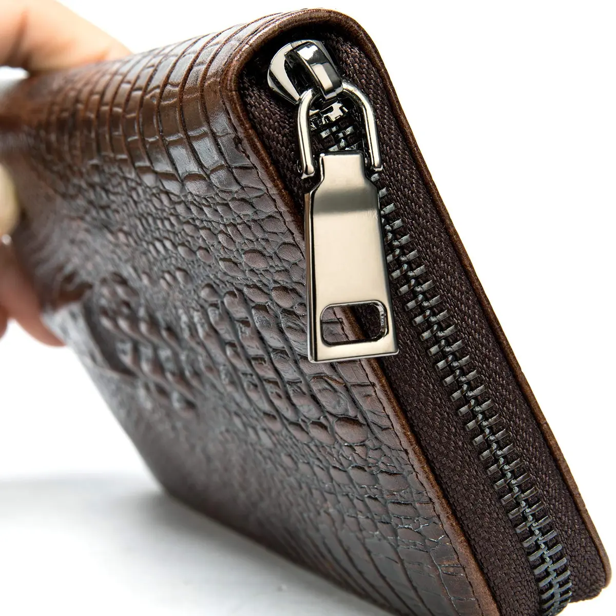 NIUCUNZH Genuine Leather Long Wallet for Men Croco Embossed Checkbook | Elegant & Durable - view 7