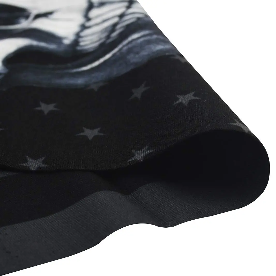 Obacle Skull Face Mask Sun UV Dust Wind Protection Tube Mask Seamless Bandana Skeleton Face Mask for Men Women Bike Riding Motorcycle Cycling Biker Outdoor Festival (Black Gray Skull White Face Flag) | All-Season Lightweight Breathable - view 4
