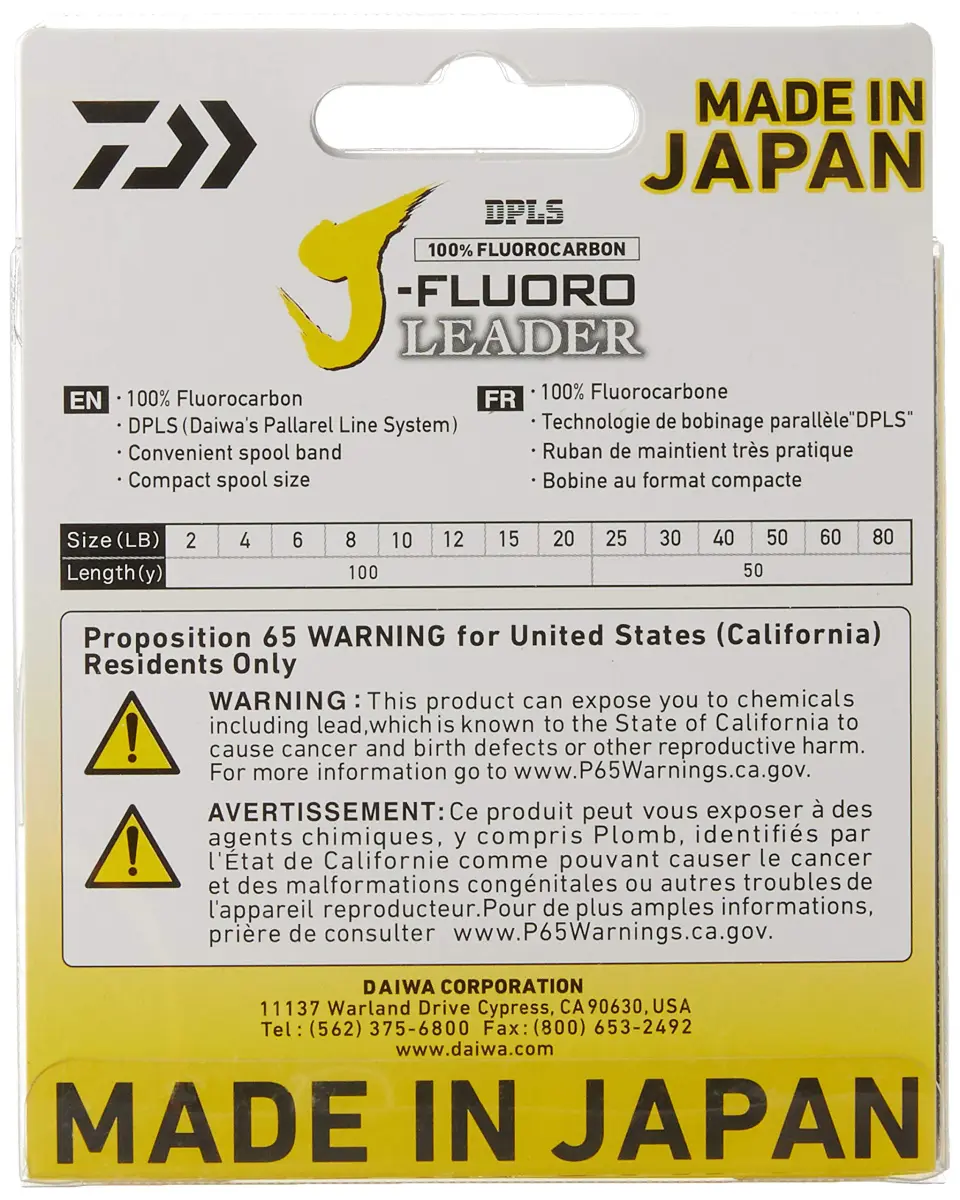 Daiwa J-Fluoro Leader 80 lb (73.2 m) | Made in Japan 100% Fluorocarbon Fishing Line - view 4