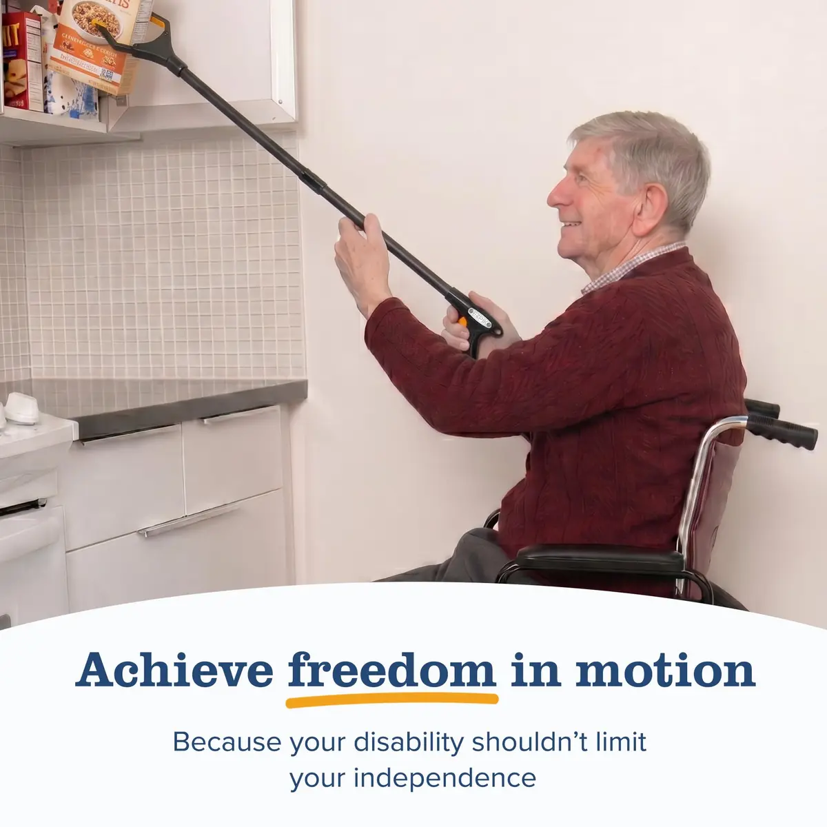 EZPIK 32" Folding Reacher-Grabber with Magnet | Heavy Duty Trash Picker for Seniors & Disabled, Aluminum, Black - view 4