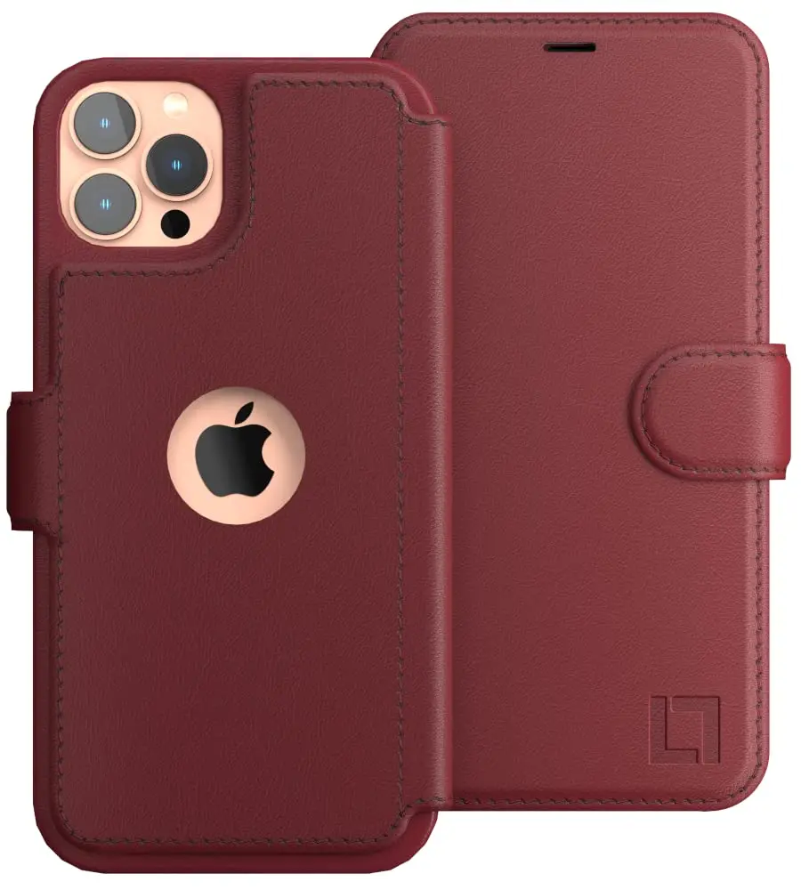 LUPA Legacy Compatible for iPhone 11 Pro Max Wallet Case - Slim Flip Case with Credit Card Holder in Burgundy - main product image