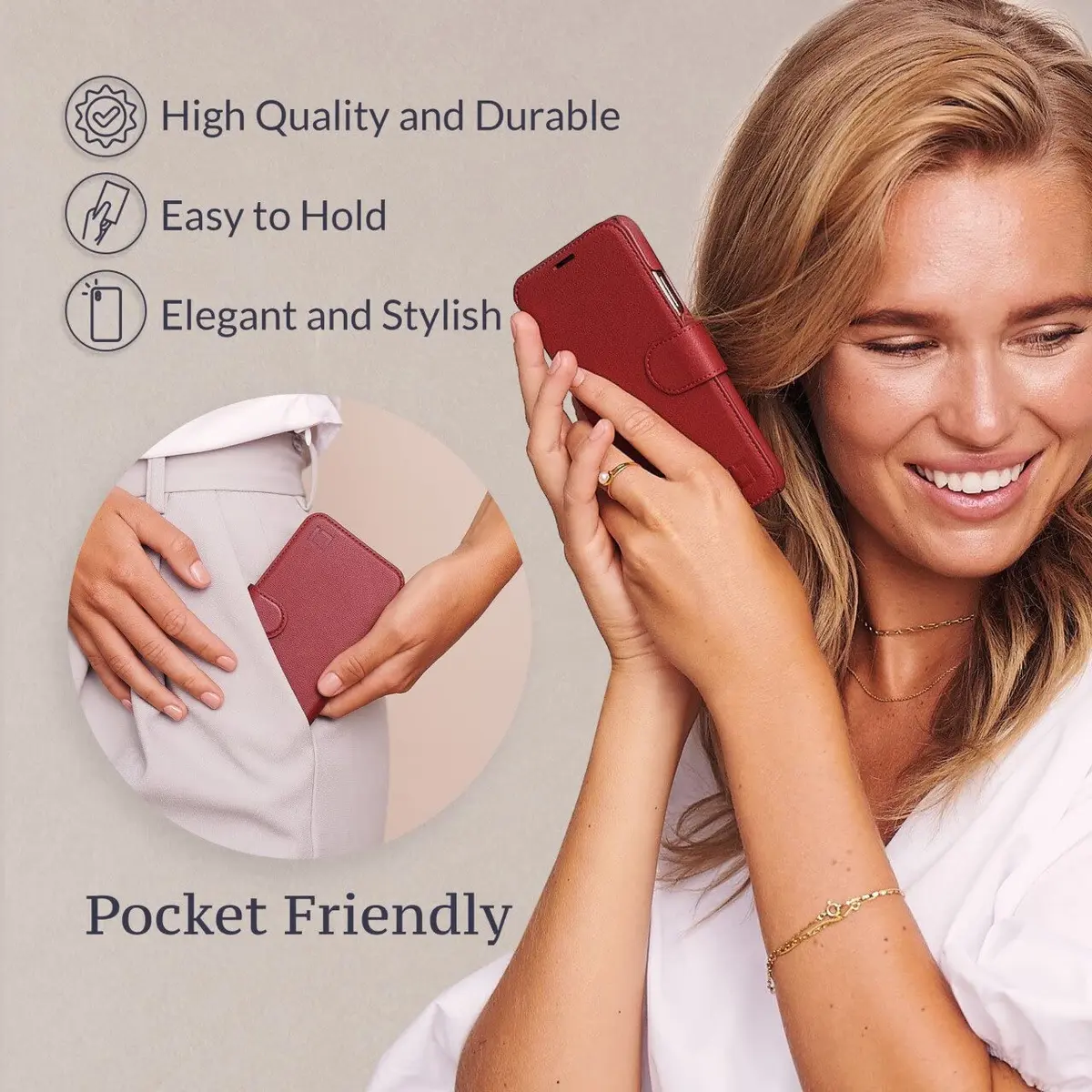 LUPA Legacy Compatible for iPhone 11 Pro Max Wallet Case - Slim Flip Case with Credit Card Holder in Burgundy - view 6