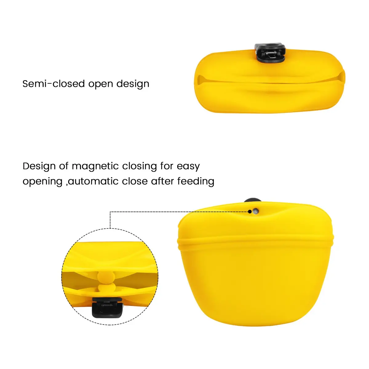 AUDWUD Silicone Dog Treat Pouch with Clicker & Magnetic Closure | Portable Training Container for Dogs - view 3