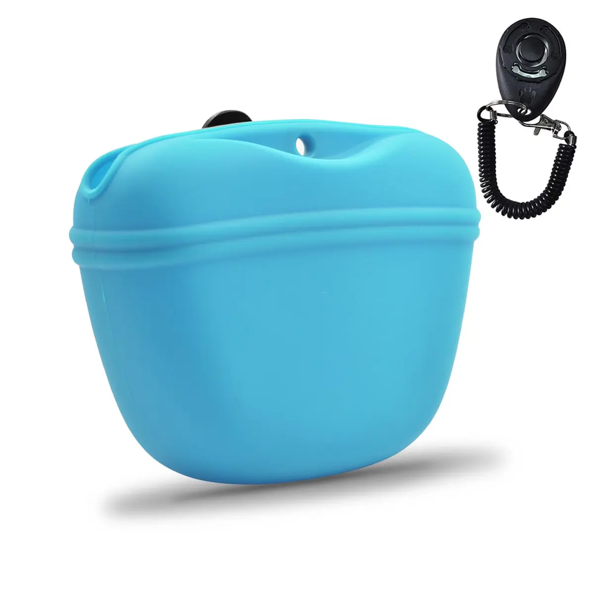 AUDWUD Silicone Dog Treat Pouch with Magnetic Closure & Clip, Sky Blue | 109g (0.24 lb) - main product image