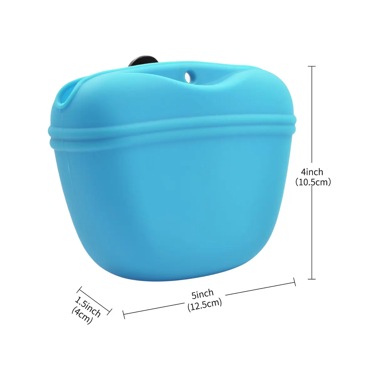 AUDWUD Silicone Dog Treat Pouch with Magnetic Closure & Clip, Sky Blue | 109g (0.24 lb) - view 5