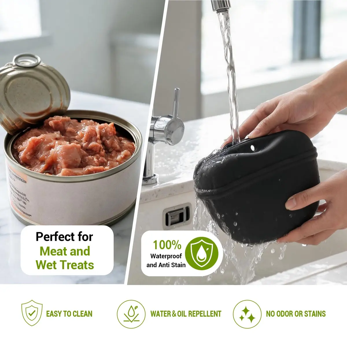 AUDWUD Silicone Dog Treat Pouch with Clicker & Magnetic Closure | Dark Grey, 1 Pack - view 4