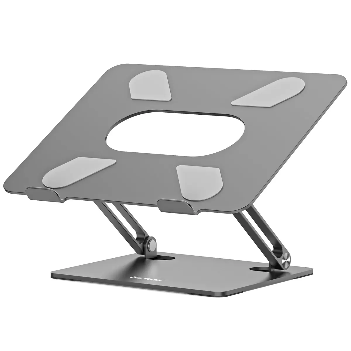 BoYata Adjustable Laptop Stand for Laptops up to 17 Inches, Space Grey | Sturdy Alloy Steel with Ventilation - main product image