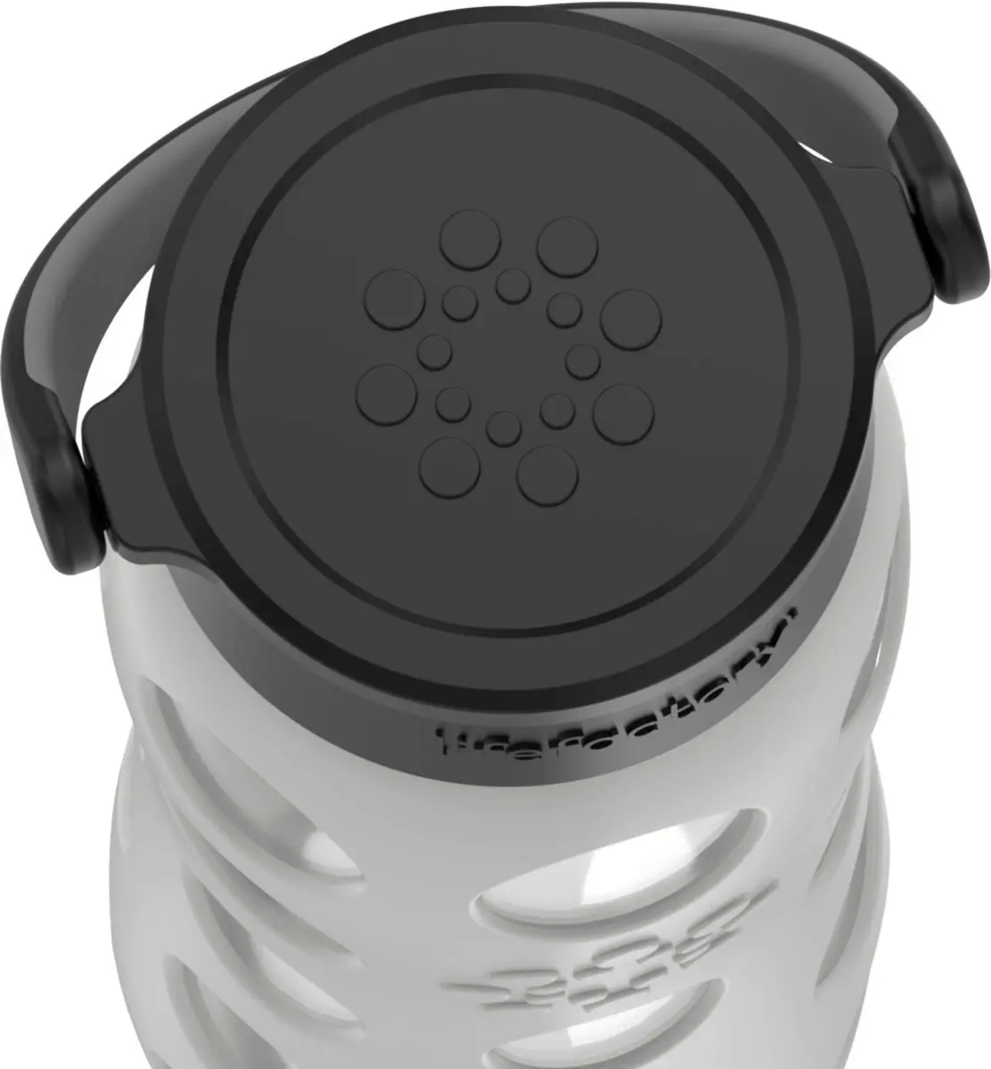 Lifefactory 22oz Glass Water Bottle with Classic Chug Cap, Stone Gray | Pure Taste & Wide Mouth Access - view 5