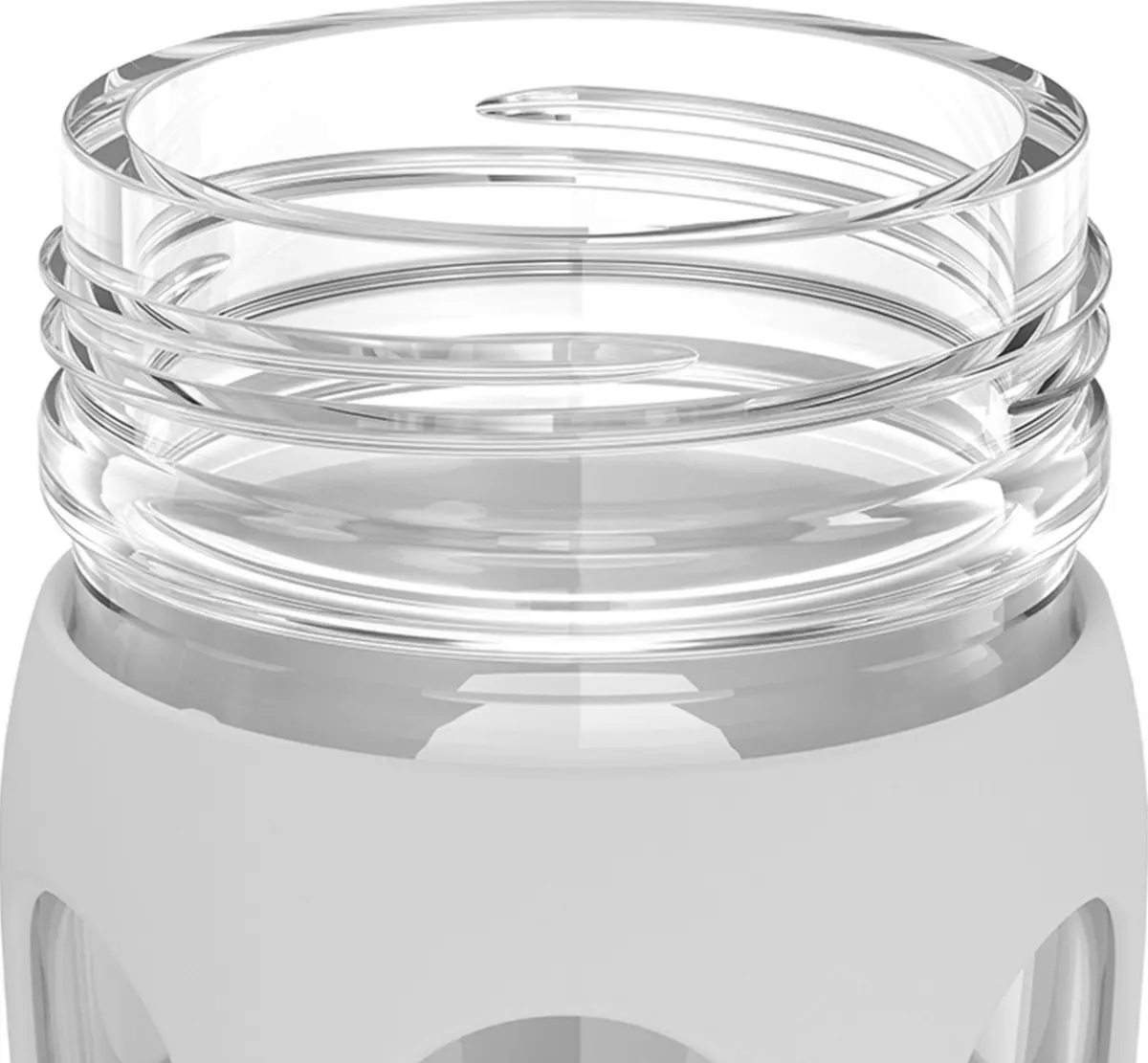 Lifefactory 22oz Glass Water Bottle with Classic Chug Cap, Stone Gray | Pure Taste & Wide Mouth Access - view 3