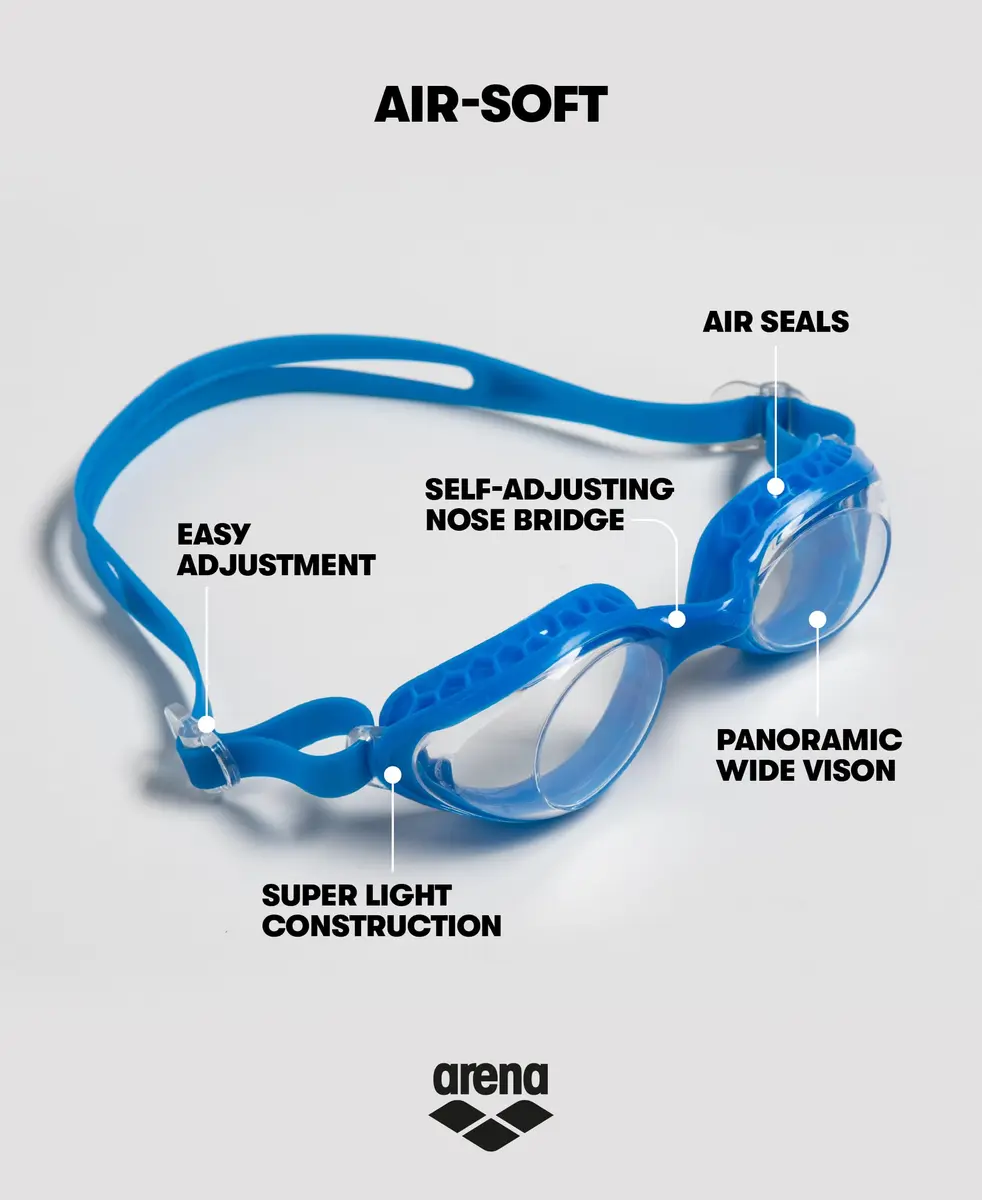 ARENA Unisex Adult Air-Soft Anti-Fog Swim Goggles for Men and Women | Superior Comfort & Anti-Fog Technology - view 2