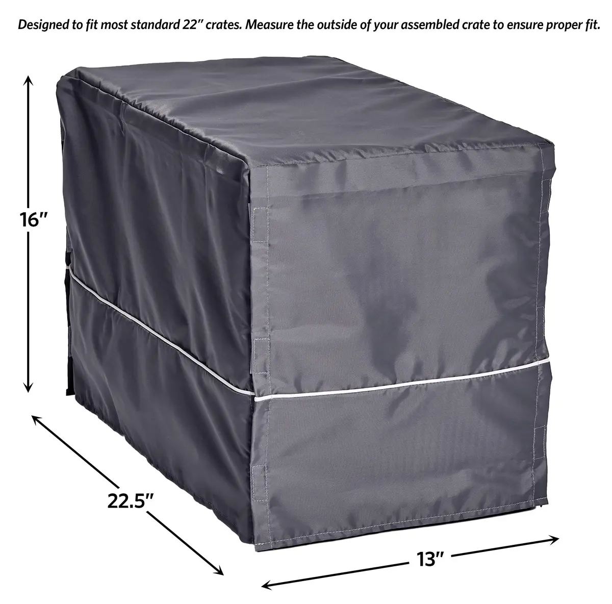 New World Midwest Homes for Pets XS Dog Crate Cover, Polyester Privacy Kennel Cover Fits Most 22-inch Crates, Light Gray, Machine Washable, Reduces Barking & Chewing - view 5