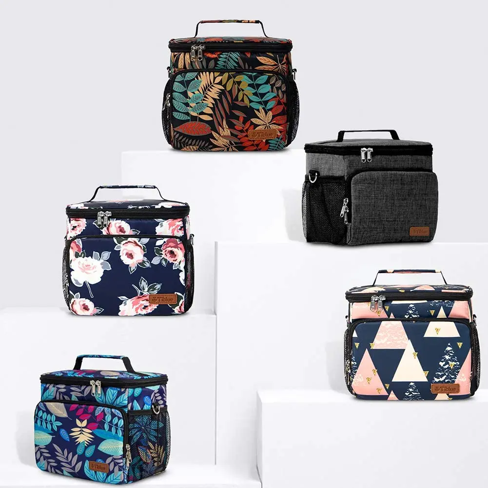 Tiblue Insulated Lunch Bag for Women/Men | Leakproof, Reusable, Thermal, Adjustable Shoulder Strap (Medium, Romantic Rose) - view 8