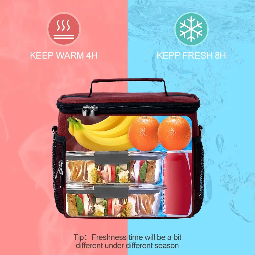Tiblue Insulated Reusable Lunch Bag for Adults/Kids | Leakproof Freezable Cooler with Adjustable Strap - view 4