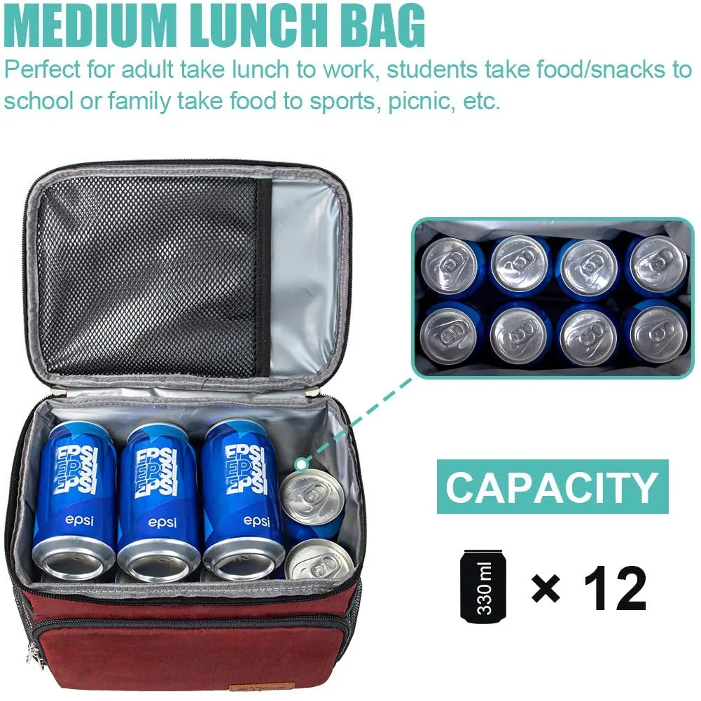 Tiblue Insulated Reusable Lunch Bag for Adults/Kids | Leakproof Freezable Cooler with Adjustable Strap - view 3