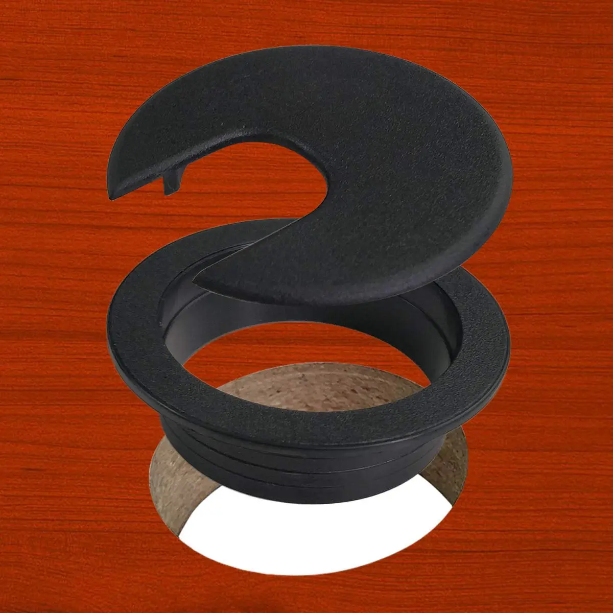 TTSAM Black Plastic Desk Grommet Hole Covers for Cable Management | 2 Inch (50.8 mm) Hole Diameter, Pack of 10 - view 5