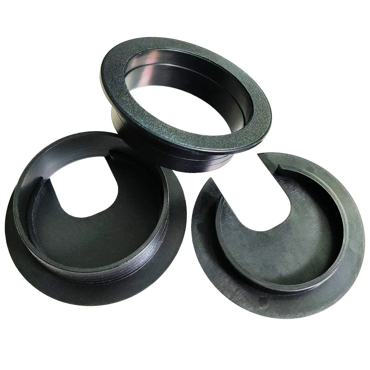 TTSAM Black Plastic Desk Grommet Hole Covers for Cable Management | 2 Inch (50.8 mm) Hole Diameter, Pack of 10 - view 3