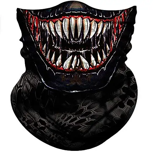 Obacle 3D Skull Face Mask - Teeth Open Mouth White Eyes Design - main product image
