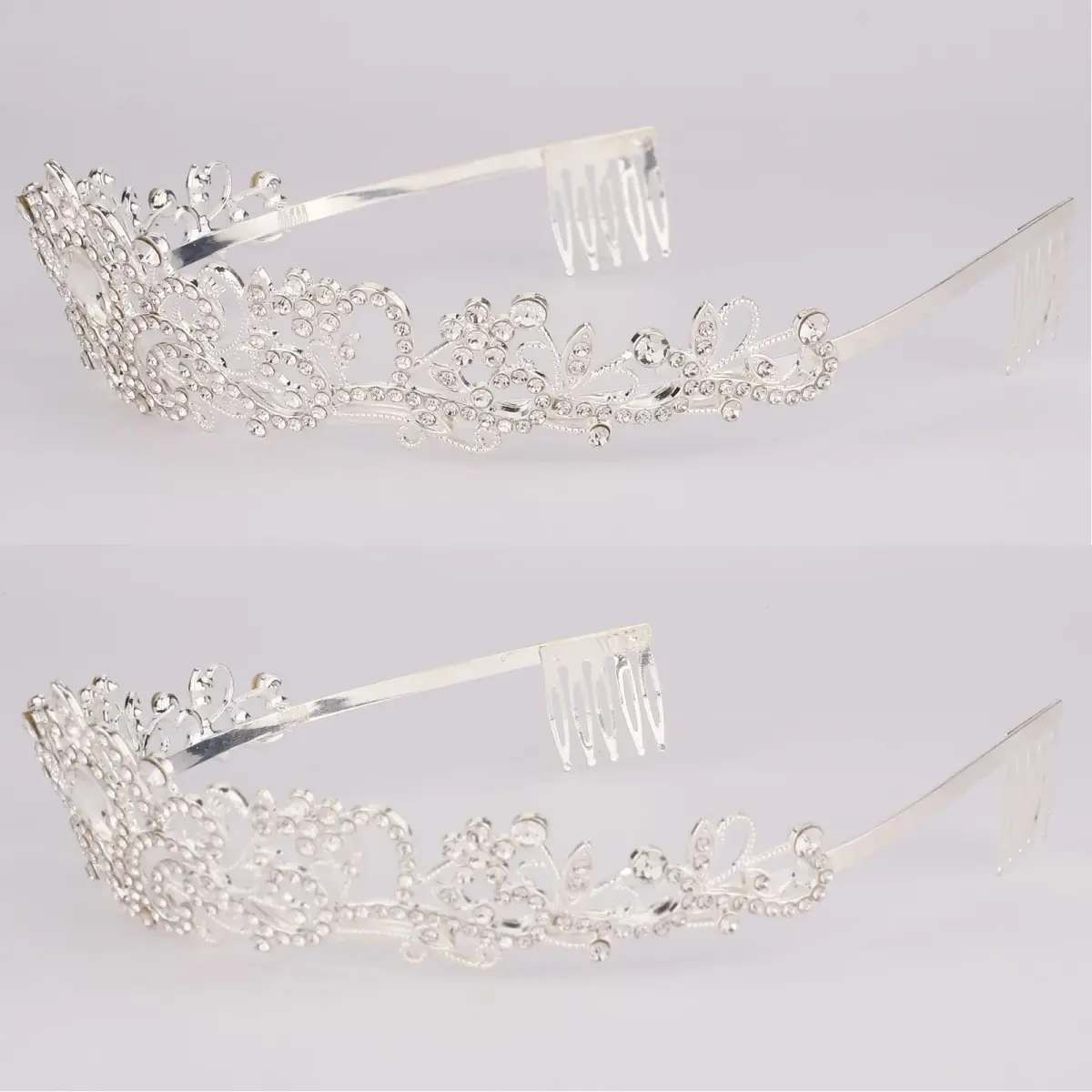 CAVETEE Crystal Rhinestone Tiara with Comb for Women & Girls | 12.5 cm (4.92 in) Diameter - view 4