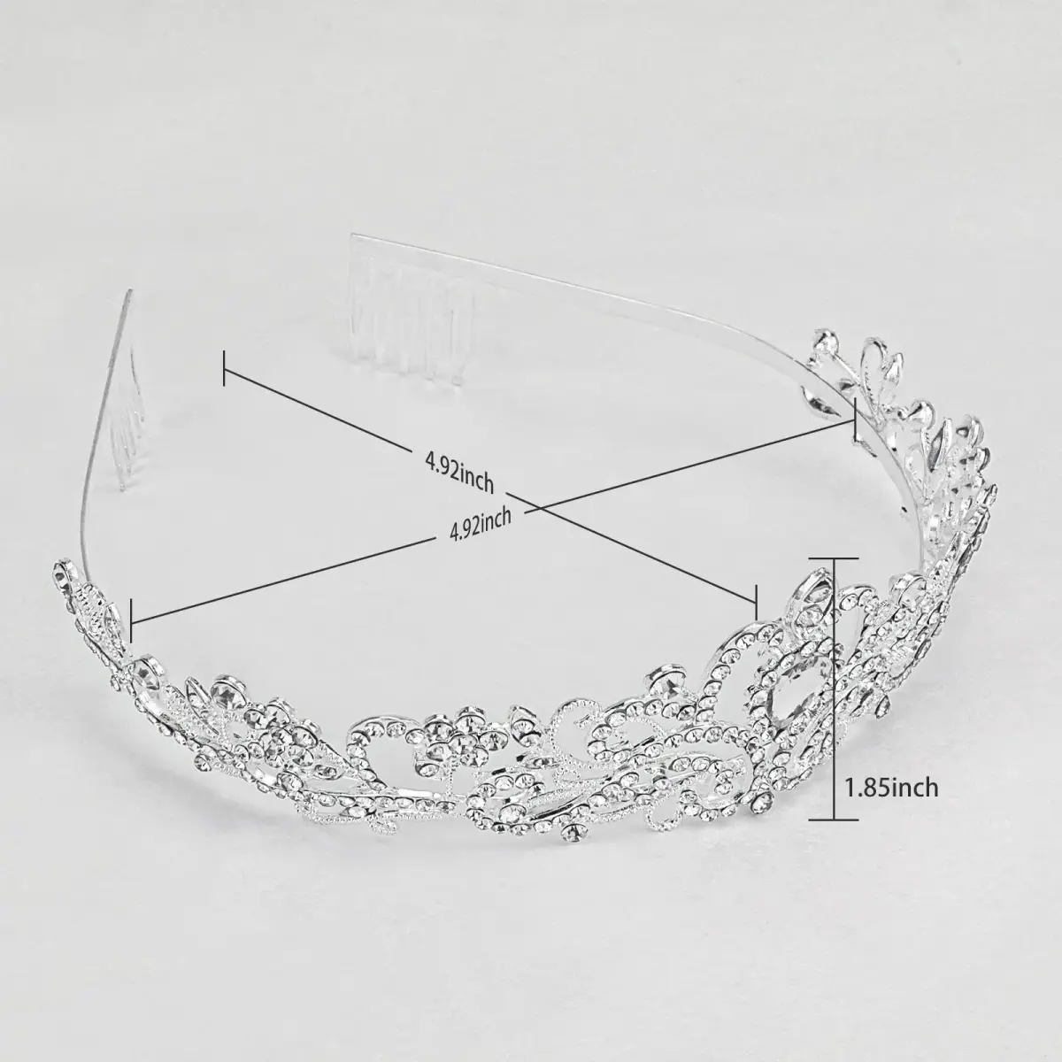 CAVETEE Crystal Rhinestone Tiara with Comb for Women & Girls | 12.5 cm (4.92 in) Diameter - view 2