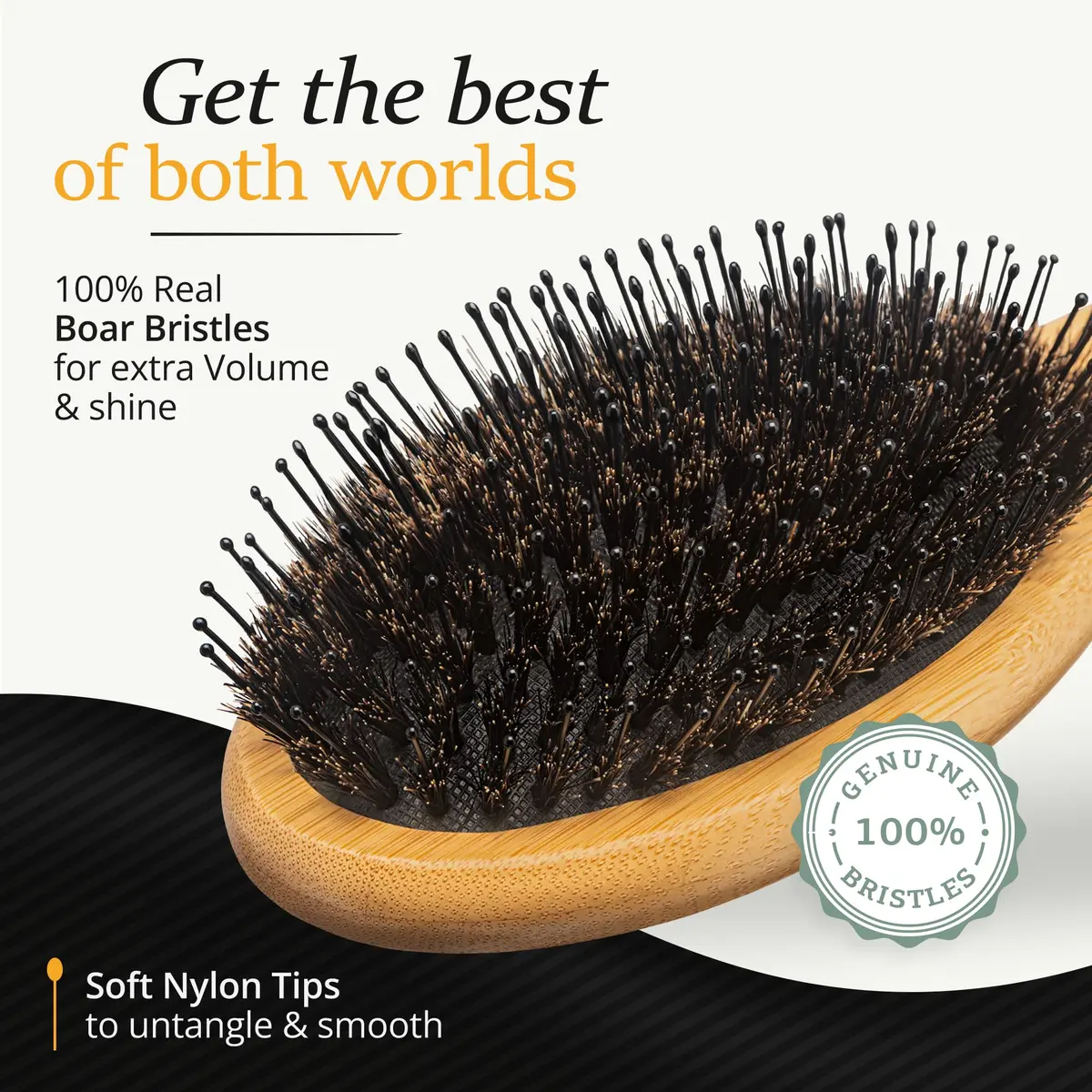 Belula Men's Hair Grooming Set, Boar Bristle & Nylon Brush, Comb, Bag | Natural Conditioning & Styling - view 3