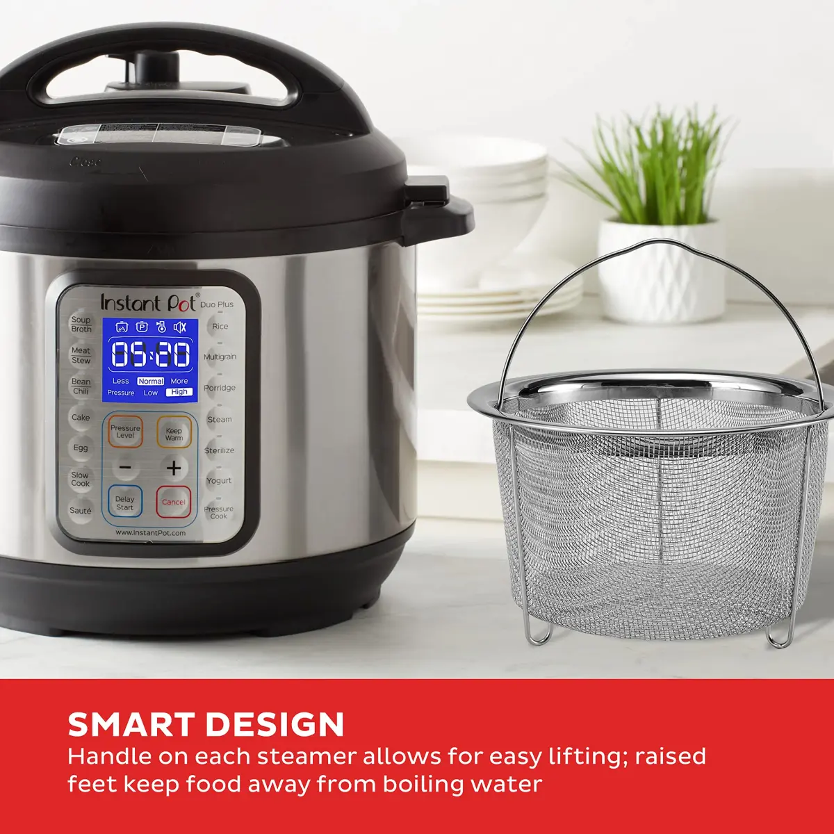 Instant Pot Official Mesh Steamer Basket Set, Stainless Steel, 2-Pack | Healthy Cooking Accessory - view 4