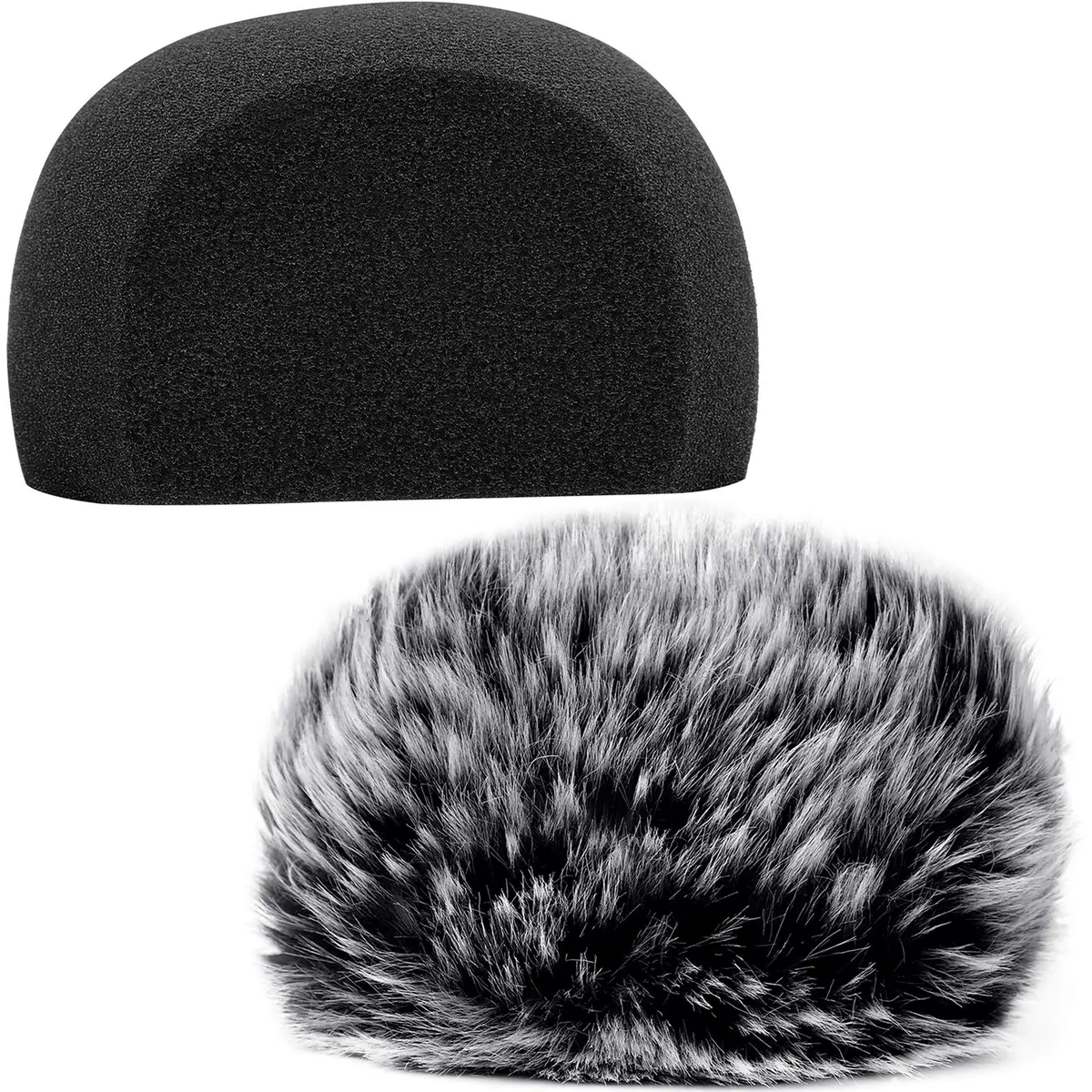 ChromLives Microphone Windscreen & Foam Cover 2-Pack for Zoom H5 H6 | Furry & Foam Wind Muff Set - main product image