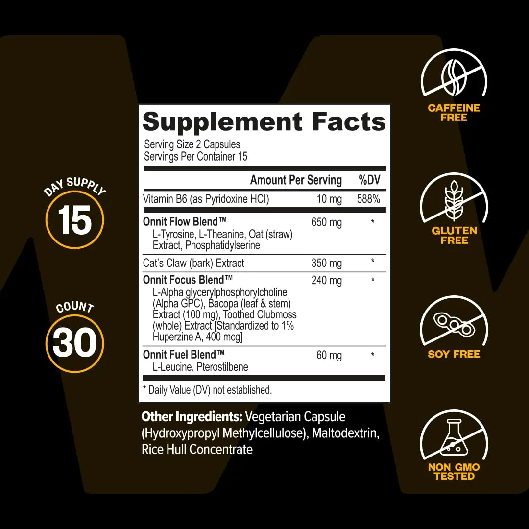 ONNIT Alpha Brain Nootropic Brain Supplement for Focus & Memory, 30 Count | Cognitive Support for Men & Women - view 8