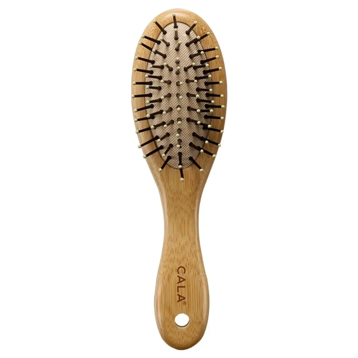 Cala Bamboo Travel Hair Brush with Cushion Base & Bamboo Bristles | Detangles & Massages Scalp - main product image