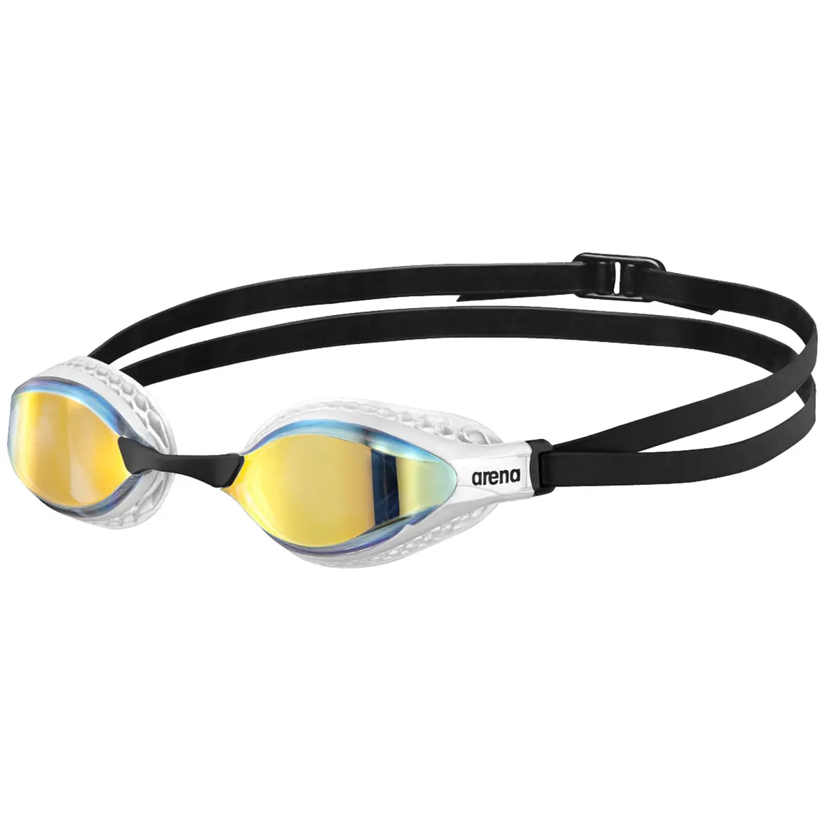 ARENA Unisex Adult Air-Speed Anti-Fog Racing Swim Goggles for Men and Women Special Air Seals Technology Mirror Lens, Yellow Copper/White | FINA Approved Comfort - main product image