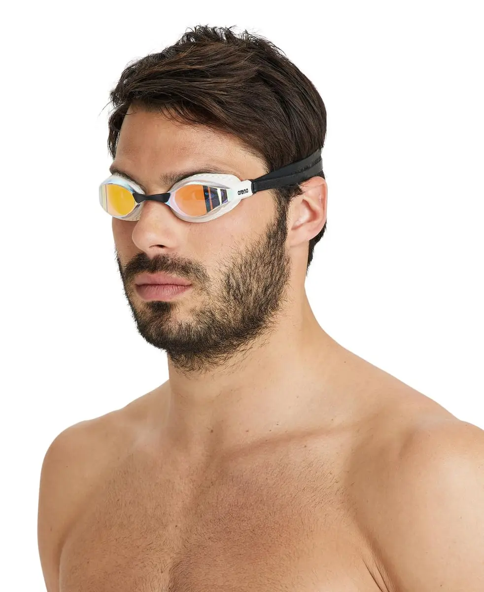 ARENA Unisex Adult Air-Speed Anti-Fog Racing Swim Goggles for Men and Women Special Air Seals Technology Mirror Lens, Yellow Copper/White | FINA Approved Comfort - view 8