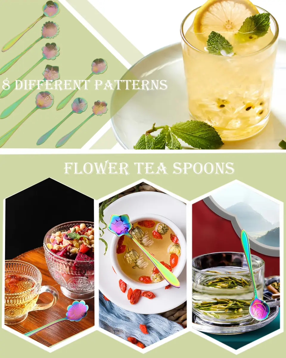 ESRISE 16 Pcs Teaspoon Tea Spoons | Stainless Steel Cute Flower Design (12.5cm) - view 6