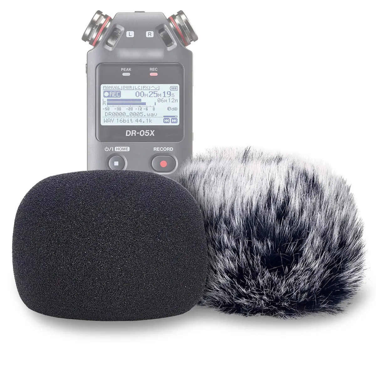 YOUSHARES Windscreen Muff & Foam for Tascam DR-05 DR-05X | Indoor Outdoor Mic Cover (2 Pack) - main product image